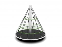 A playground Cone Climber with treadsafe base